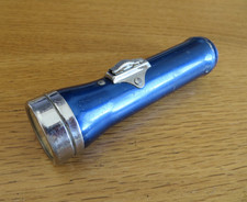 Small Vintage Aluminium Drydex  by Exide Pocket Torch / Flashlight - Bulb Works!