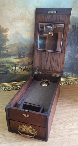 Antique wooden till - wooden, cash