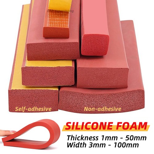Red silicone sponge - red, seal