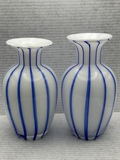 Pair Of Blue Striped Loetz