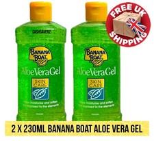 2 x 230ml Banana Boat Aloe Vera Gel Helps To Moisturise Soothe And Soften Skin