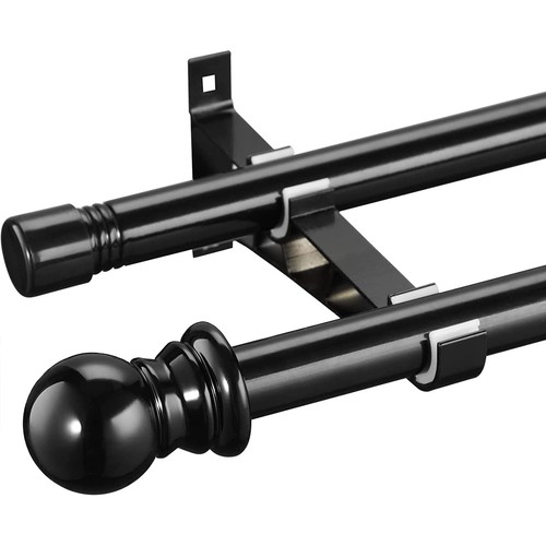 Double curtain pole black - curtain,