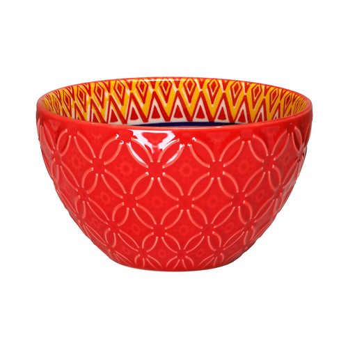Red ceramic bowl tuscany - ceramic,