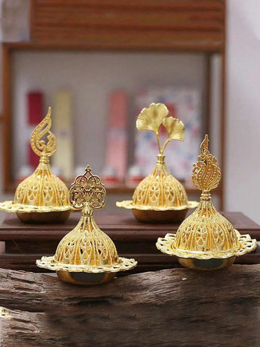 Golden incense burner - golden,