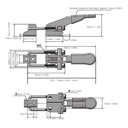 Pull latches toggle - latches, clamp
