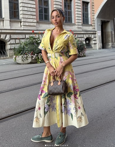 Zara yellow floral printed - zara,