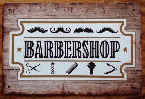 Metal sign frame plaque barber - metal,