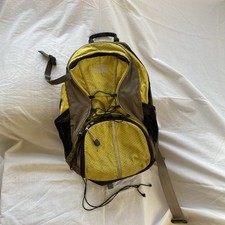 The North Face Day Travel Backpack Green Black Bit Battered. One Zip Open