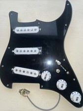 Gilmour Strat SSS 1-ply Black 7-Way Fully Loaded Pickguard, ALNicoV,  250k  Pots