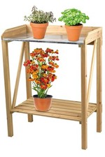 POTTING TABLE WOODEN GARDEN WORK BENCH PLANTING STATION GREENHOUSE STAGING SHELF