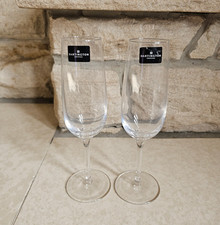 Pair of Dartington Crystal Champagne Flute Glasses 21cm Tall