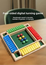 Wooden Dice Board Game Shut The Box for 4 Players Flaps & Dices Game Parent-chi