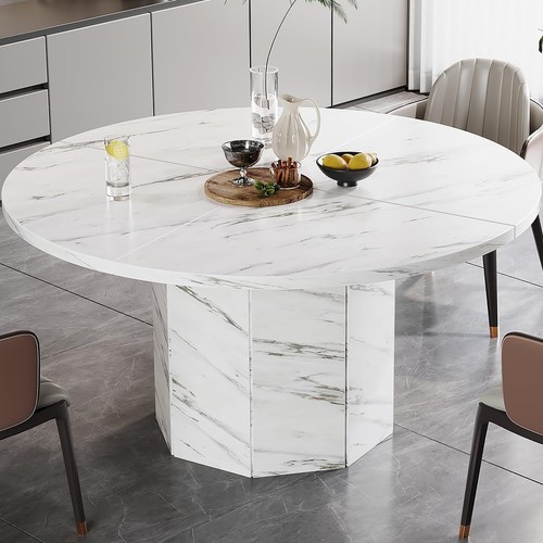 Hsh round dining table white - table,