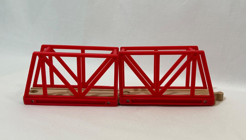 Large wooden red bridge - wooden,