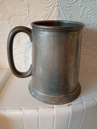 Antique pewter tankard made - pewter,