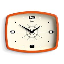 Jones® Movie wall clock 25cm orange retro design Arabic quartz lounge office