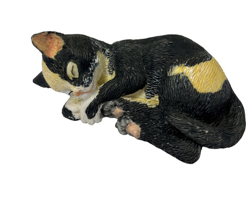 Sleeping black cat ornament - sleeping,