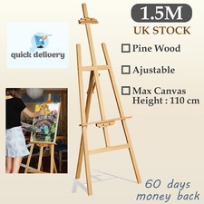 EASEL WOODEN STUDIO ARTIST CRAFT DISPLAY EASELS PINE WOOD LARGE A1 A2 1500mm
