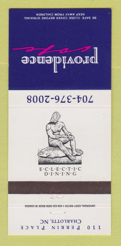Matchbook cover providence - cover,