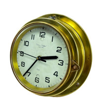 Datema Solid Brass Clock Vintage Antique Quartz Anniversary Ship`s Deck