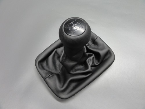 Black leather gear knob - leather,