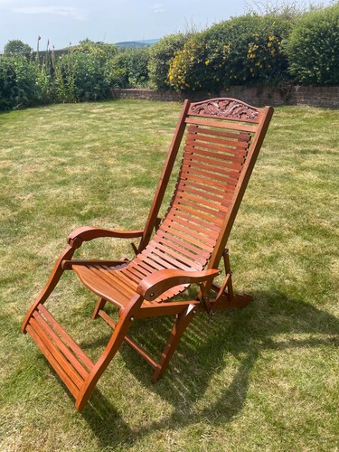Vintage teak steamer chair - teak,