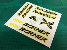 Old school Bmx Custom Raleigh Mini Burner style Stickers Decal Set