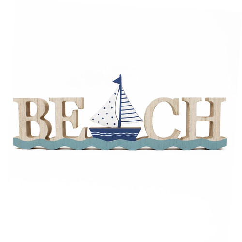 Wooden ornamental beach - wooden, sign