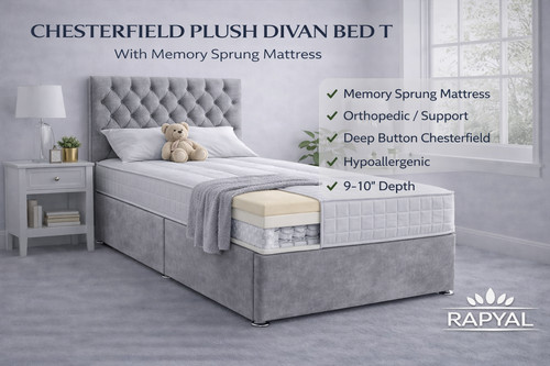Single divan bed set - single, 3ft