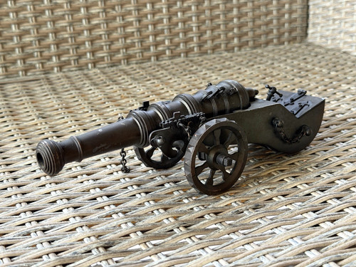 Vintage heavy brass cannon - vintage,