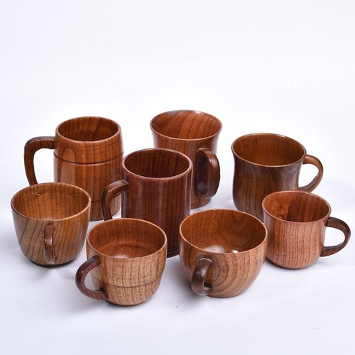 1pc wooden wood - wooden, cup