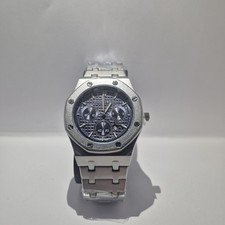 Audemars Piguet Mens Watch Removable Links Dark Blue Face Silver Strap 140g