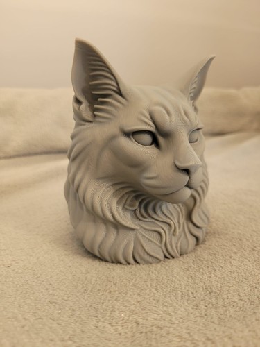 Maine coon cat bust ornament - maine,