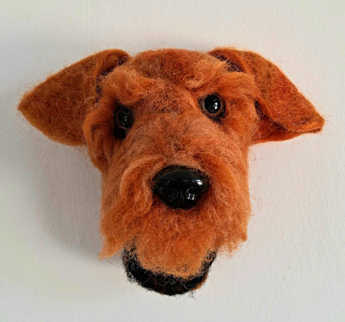 Airedale terrier dog wool felt - terrier,
