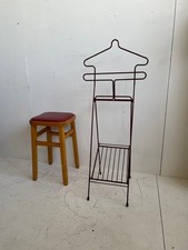 Vintage 60s or 70s red wire frame gentleman’s valet or suit stand possibly Pilas