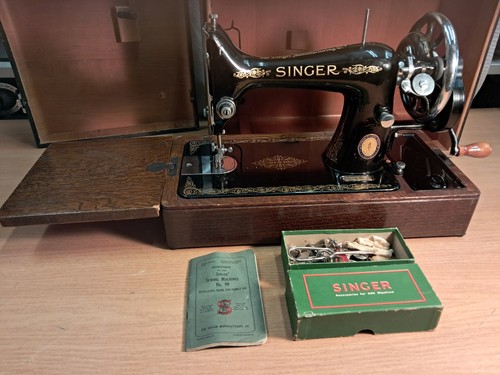 Singer 99k hand crank sewing - crank,