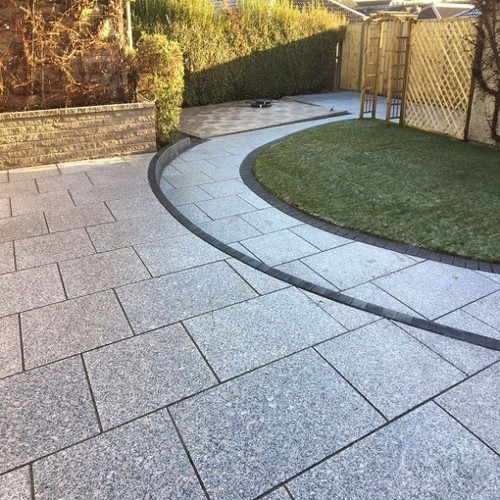 Silver granite sawn flamed - silver, &