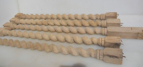 Vintage wooden turned columns - vintage,