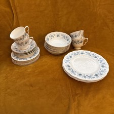 Colclough Braganza Tea bowl plate bundle Hyacinth Bucket Periwinkle Doulton blue