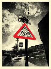 Shepard Fairey Warning Sign -