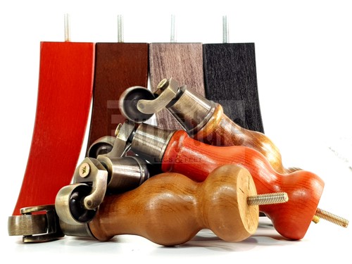 Turned wood furniture leg - 2x,