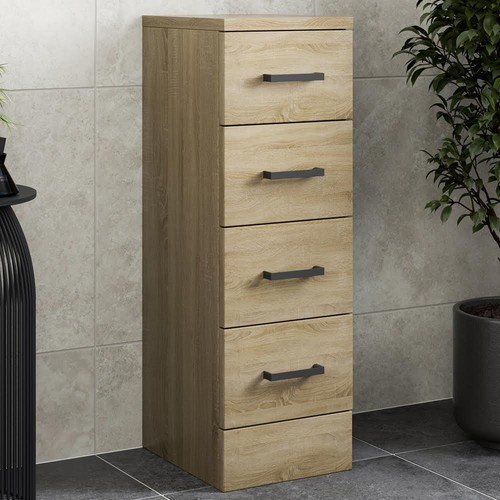 Oak wood drawer - 4, freestanding