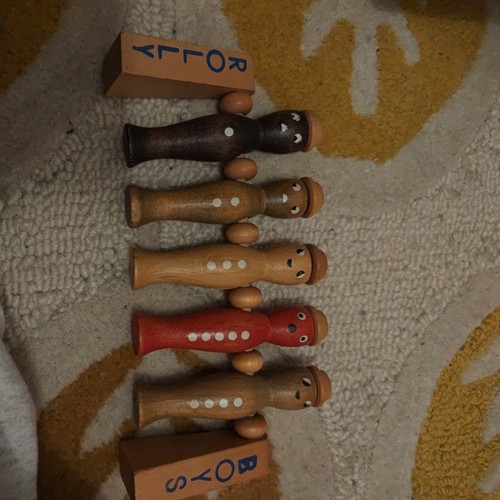 Vintage wooden rolly boys - wooden,