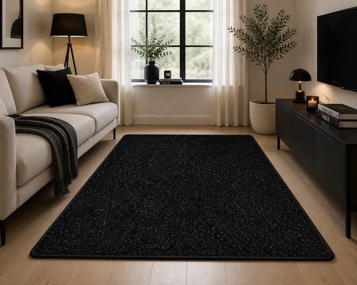 Black glitter rug - rug, 6ft