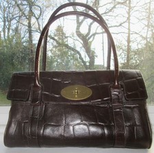 AUTHENTIC MULBERRY BROWN CONGO LEATHER EAST WEST BAYSWATER SHOULDER HAND BAG