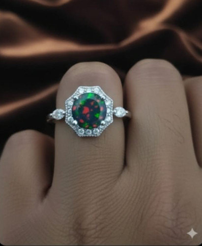 Black opal round cut - opal,