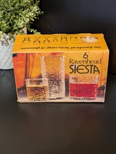 Set Of Six Retro 1970s RavenheadSiesta Small Whiskey Tumblers Glasses New Boxed