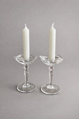 Vintage crystal candlesticks - crystal,