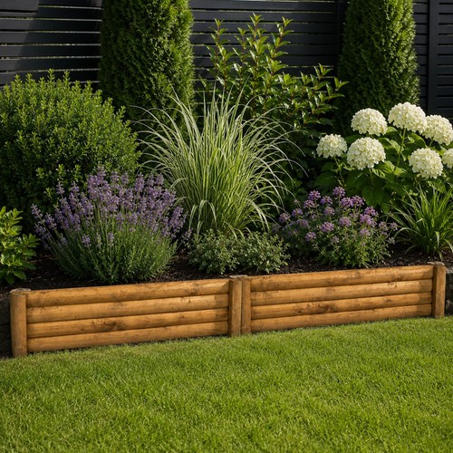 Wooden garden border - wooden,