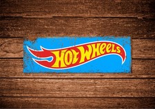 Hotwheels metal sign, rustic